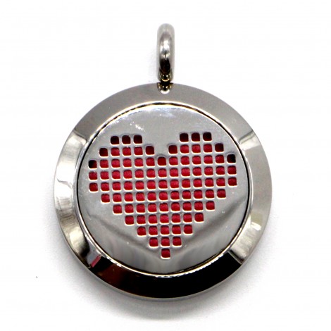 Pixel Heart Aromatherapy Necklace