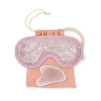 ThermoConfort and GuaSha Pink Quartz Eye Mask Kit + Case