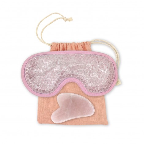 ThermoConfort and GuaSha Pink Quartz Eye Mask Kit + Case