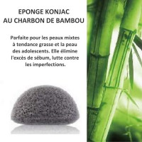 Konjac Sponge with Bamboo Charcoal 