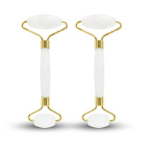 Set 2 Masseurs Visage en Pierre de Jade - Blanc